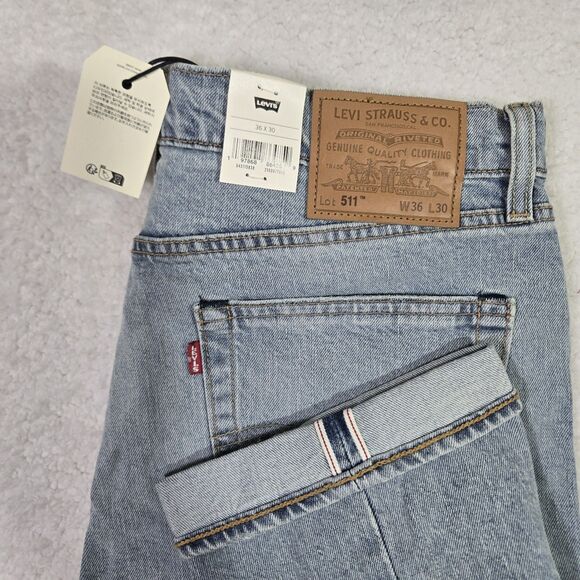 Levi's Other - $128 Levis 511 Premium Slim Fit Selvedge Mens 36x30 Cotton Hemp Stretch Jeans